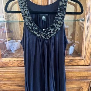 Apostrophe Black Sequin Scoop Neck Tank l Size L